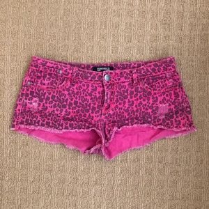 Forever 21 low rise pink cheetah print shorts